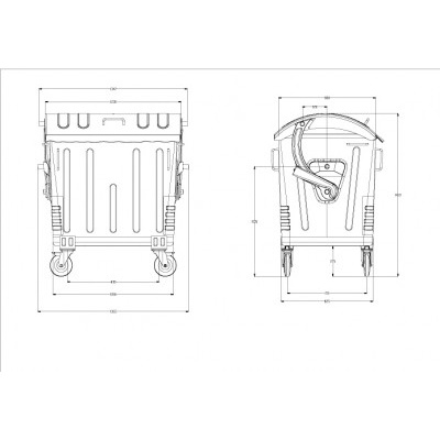 Container zincat la cald cu capac semi-rotund